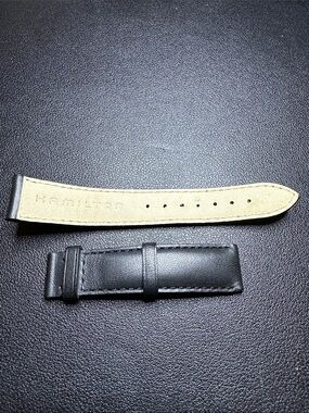 Hamilton 18mm Black Leather Watch Strap
